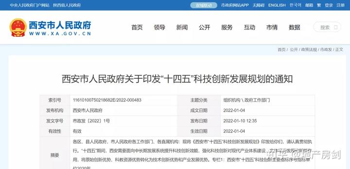 西安科创发展十四五规划出炉！打造丝路科创中心！