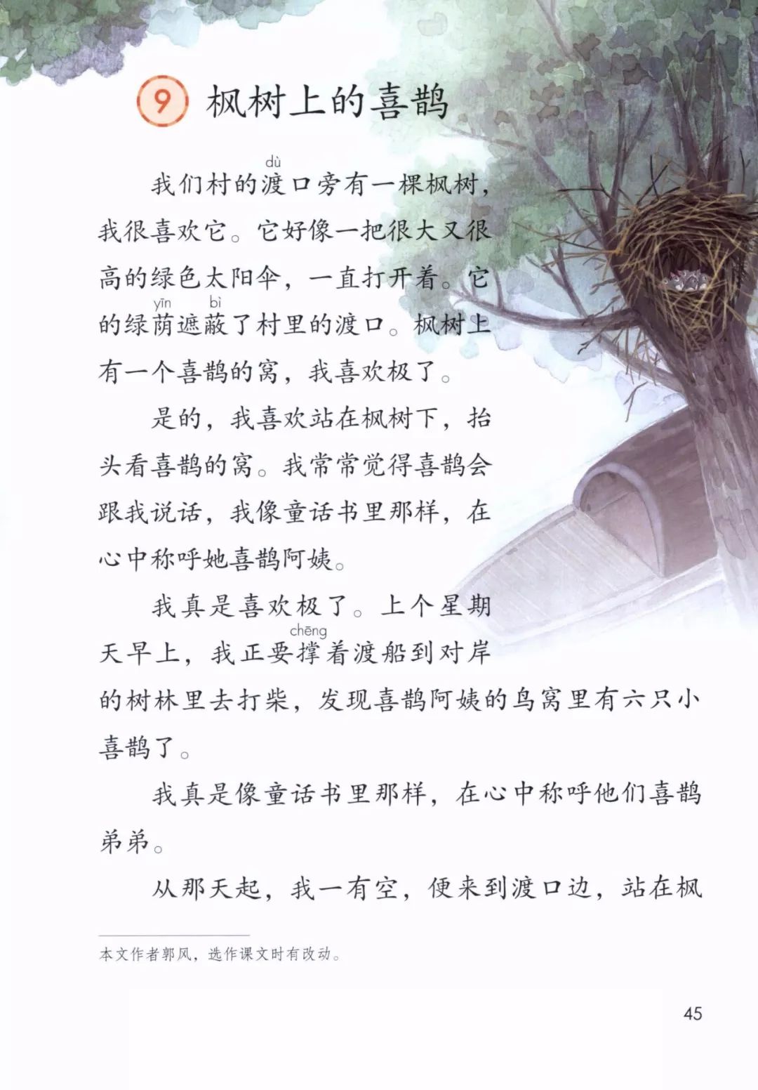 统编版二年级下册第9课《枫树上的喜鹊》图文讲解+教学视频+知识点+同步练习