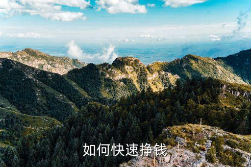 有什么挣钱快的方法吗，如何快速挣钱