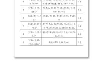 公司党支部2021年度党史主题党日活动计划表格