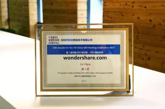 万兴科技荣获中国SEO排行榜第一名，全球SEO流量年度增长123%